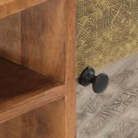 Meja TV Kayu Mosaik Boho Multi Warna dengan Laci Berlapis Kuningan untuk Ruang Tamu, Hotel & Konsol Media di Area Pintu Masuk