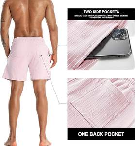 Pantalones Cortos Deportivos Personalizados con Logotipo para Hombre, Doble Capa, Casuales, Diseño Sólido, Cordón Ajustable, Malla de Poliéster, Tela de Lana Cosida - Product Image 5