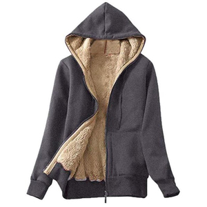 High Quality 100% Cotton Women's Casual Winter Pullover <b>Hoodie</b> <b>Sherpa</b> <b>Lined</b> Fleece Embroidered Badge Comfortable Sweatshirt - Product Image 6