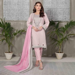 Colección de Verano, Trajes Salwar Kameez Pakistaníes de 3 Piezas con Bordado de la Marca Tawakkal, Volumen AROOSA - Product Image 4
