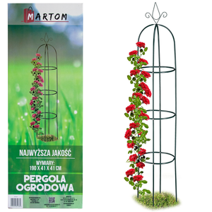 Pérgola de Jardín de Hierro de 190 cm con Columnas, Operación Manual, para Balcón y Jardín, con Madera Tratada Natural para Flores Trepadoras y Puentes - Product Image 1