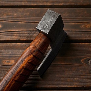Handmade Damascus Steel <b>Axe</b> High Quality Forged Bearded Hatchet <b>Axe</b> with Rosewood Handle and Leather Sheath Custom DIY Grade - Product Image 5