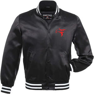 Veste universitaire en satin avec broderie personnalisée de haute qualité pour hommes veste de baseball grande taille à la mode avec des logos sains - Product Image 1