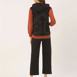 ชุดวอร์มผู้หญิงแฟชั่นลำลองคุณภาพดีที่สุดปี 2025 ผ้าฝ้ายแท้ 100% แบบมีฮู้ด แขนยาว สำหรับผู้ใหญ่ - Product Image 2