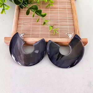 Horn Imitation <b>Pearl</b> Stud <b>Earrings</b> with Multi-Color High Fashion Jewelry by Crescent Crafts Parties Butterfly Shape - Product Image 2