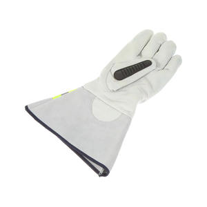 Guantes de impacto de cuero blanco y negro TPR Guantes de seguridad de piel de vaca anticorte para soldar - Product Image 5