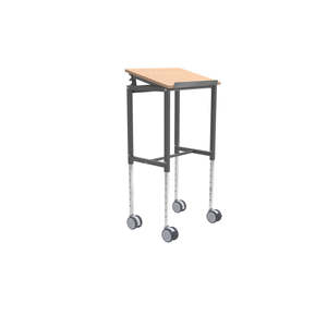 Table ergonomique KMS159-S-Ergo en bois de hêtre avec roulettes, chariots de conception industrielle - Product Image 1