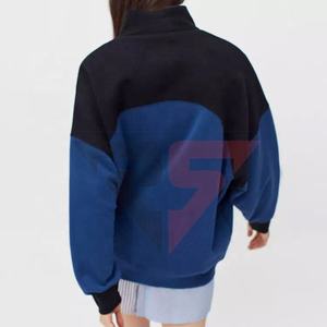 Top venta mejor diseño pulóver dos colores cuarto Zip moda Zip Collar Golf cuarto Zip pulóver para las mujeres - Product Image 5