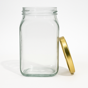 Bocal en verre Mason gaufré avec couvercle en métal, rangement hermétique pour un usage domestique parfait pour les recettes de collations alimentaires - Product Image 6