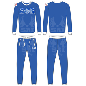 Ensemble de pyjama Zeta Phi Beta en coton brodé pour femmes |   Ensemble de pyjama en soie personnalisé pour femmes, sublimé, pour les fêtes de sororité - Product Image 1