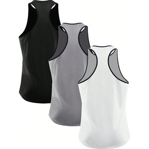 เสื้อกล้ามออกกำลังสำหรับผู้ชายเสื้อกล้ามออกกำลังผ้าโพลีเอสเตอร์ทรงหลวมแห้งเร็วออกแบบได้ตามต้องการ - Product Image 5