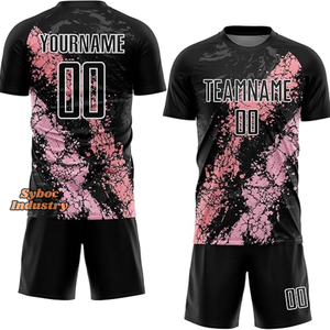 Camiseta de fútbol rosa de alta calidad para jóvenes, uniforme de fútbol personalizado de entrenamiento elegante para hombres - Product Image 1