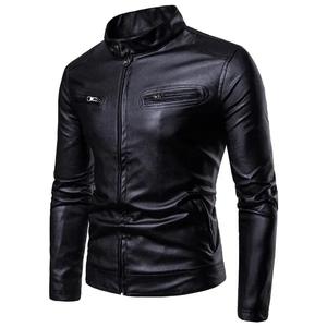 Veste en cuir véritable originale pour hommes Veste en cuir classique d'agneau à la mode Veste imperméable de moto de motard - Product Image 4
