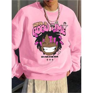 Sweat-shirt thermique surdimensionné à manches longues et à col rond respirant pour homme - Product Image 4