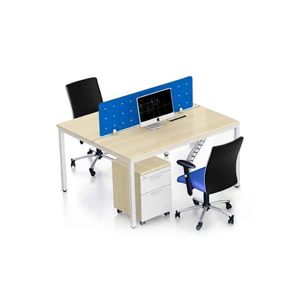 Table moderne OEM bon marché du Vietnam pour le personnel de bureau poste de travail mobilier de bureau poste de travail bureaux pour 2 personnes avec armoire mobile