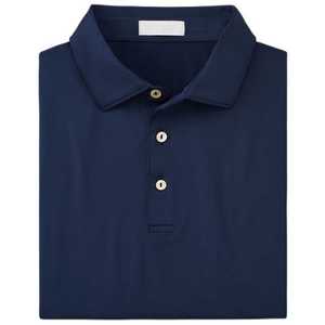 เสื้อโปโลแขนสั้นเข้ารูปสำหรับผู้ชาย, เสื้อโปโลผ้าฝ้าย100% ยืดได้4ทางผ้าคอตตอนปักโลโก้แบบซับเหงื่อ - Product Image 3