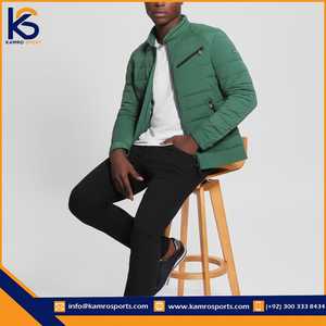SAGELY SPORTS Men's Stylish Winter Puffer Jacket High Quality <b>Canvas</b> Hooded Stand Collar Breathable Zipper Closure Warm Blank - Product Image 4