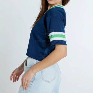 Top Corto de Fútbol Americano para Mujer, Diseño Nuevo 2025, Superventas, Ecológico, Transpirable, Manga Corta, Colores y Tallas Personalizables con Logotipo - Product Image 4