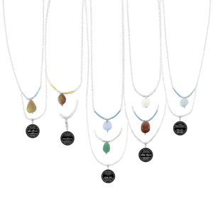 Colliers pendentifs élégants en argent plaqué, style bohème, avec pierres colorées, pour la revente - Product Image 2