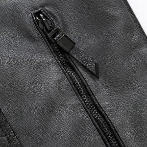 แจ็คเก็ตหนังแท้ผู้ชายปี 2025 ขายส่ง ออกแบบเองได้ สีพื้น สำหรับฤดูหนาว คอตั้ง กันน้ำ เป็นมิตรกับสิ่งแวดล้อม รับผลิตตามแบบ - Product Image 5