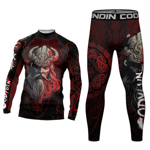 Bulk MMA Rashguard Set <b>Men</b> <b>Compression</b> <b>Shirt</b> Pants Quick Dry Breathable Eco-Friendly UPF50+ Front BJJ Gym Workout Fitness - Product Image 4