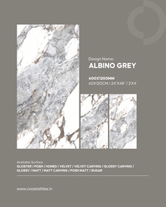 600x1200mm ALBINO GRIS Mármol Acabado Losa Elegante Azulejo de gran formato para sala de estar Cocina Baño Paredes Pisos - Product Image 3