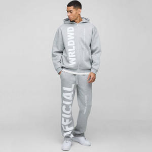 Ensemble de jogging pantalon de survêtement personnalisé Survêtement pantalon cargo Survêtement zippé imprimé texte officiel pour hommes dans le monde entier survêtement surdimensionné - Product Image 1