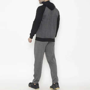 Survêtement gris à fermeture éclair en gros | Sweat à capuche ensemble pantalon de jogging | Vêtements de sport coupe régulière | Tenue de streetwear décontractée entraînement quotidien - Product Image 3
