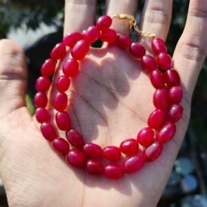 Collier en perles de rubis naturel véritable, plaqué argent, laiton, forme de boule classique, design délicat, meilleur prix - Product Image 2