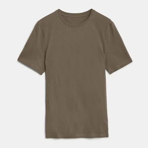 T-shirt basique en coton pour homme, col rond uni, toucher doux, fournisseur OEM en gros - Product Image 3