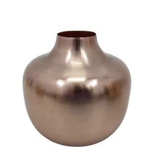 Vase à fleurs en métal plaqué or, design moderne, fait à la main, pour la maison et le bureau - Product Image 1