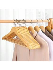 Modern Factory Retro Solid Wood Clothes Hanger for Wardrobe Bathroom Living Room-for Hotels and Supermarkets - Product Image 2