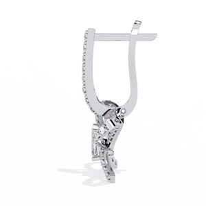 Boucles d'oreilles pendantes papillon de luxe en diamant de laboratoire inspiré d'un nœud, plaqué or rose, pour mariage, fête et cadeau - Product Image 3