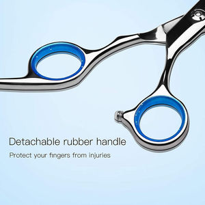 Ciseaux de barbier droits pour droitiers, robustes, à lame tranchante, en acier inoxydable de haute qualité, légers, 32 dents, taille moyenne - Product Image 5