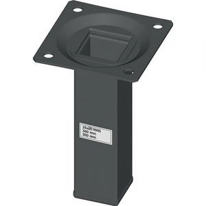 ELEMENT SYSTEM 4-Pack Furniture Legs Black RAL 9005 25 X 25 mm 300 mm Height with Screw-On <b>Plate</b> for Storage Shelves & Units - Product Image 3