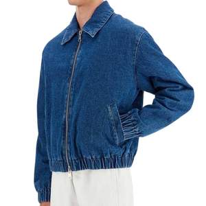 Streetwear décontracté zippé élégant veste en jean à la mode qualité supérieure conception personnalisée vestes en jean coupe ample pour hommes - Product Image 5