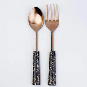 Nouveau design, fabricant de couverts à salade en corne naturelle et ensemble de cuillères de service fait maison, dernier modèle, ensemble de couverts à salade - Product Image 6