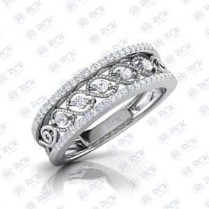 0.30 TCW Round Cut Sterling Silver Eternity Moissanite <b>Ring</b> Pave Setting <b>Celtic</b> Style for Women's Anniversary Birthday Gift Band - Product Image 4