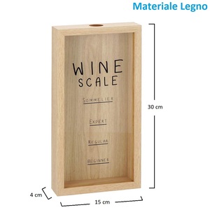 Legno naturale/nero 15x4x30cm supporto in sughero vetro MDF scatola per la collezione di sughero decorazione per la casa parete accento per il vino di sughero collettore - Product Image 2