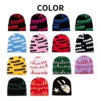 Bonnet tricoté unisexe d'hiver en gros, 100 % acrylique, grand logo, motif toile d'araignée, tendance, coupe-vent et imperméable