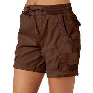 Shorts cargo pour femmes en toile respirante de haute qualité 2025 avec impression de logo personnalisé, coupe ajustée, style streetwear décontracté - Product Image 3