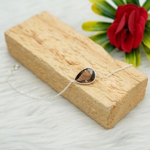 Handmade 925 Sterling <b>Silver</b> <b>Bracelet</b> Natural Smoky Quartz Brown Gemstone Fashionable <b>Bangle</b> Perfect Gift - Product Image 3
