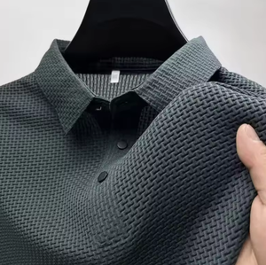 เสื้อยืดโปโลผู้ชายสำหรับฤดูร้อน2025ผ้าไอซ์ซิลค์ระบายอากาศได้ดีเสื้อลำลองแนวธุรกิจมีโลโก้ตามสั่งด้านหน้าทำจาก - Product Image 6