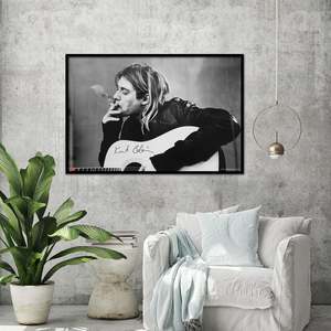 Modern Style Nirvana <b>Poster</b> Kurt Cobain Smoking and Guitar Made of Paper for Wall Usage - Product Image 2