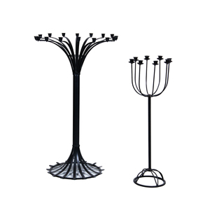 Home Decorative 5 Arms Iron <b>Candelabra</b> <b>Black</b> Finished for Wedding Party Living Room Interior Decorations Floor <b>Candelabra</b> - Product Image 2