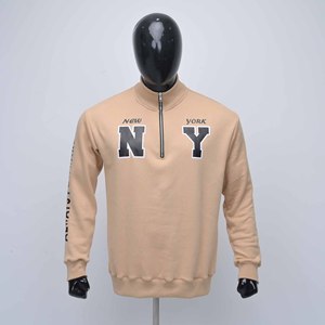 Pull en polaire à col montant mi-zippé pour homme, de haute qualité, décontracté, tendance, avec logo personnalisé brodé, coupe régulière, thermique, OEM 100% - Product Image 1