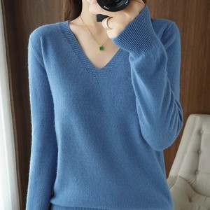 เสื้อสเวตเตอร์ถักผ้าฝ้ายออร์แกนิกสำหรับผู้หญิงดีไซน์เรียบๆแนวสตรีท100% - Product Image 3