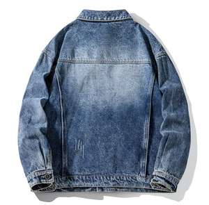 Chaqueta vaquera con logotipo personalizado, nueva moda de otoño, chaqueta informal para hombre, chaqueta vaquera cargo de estilo de tendencia a la moda de algodón - Product Image 2