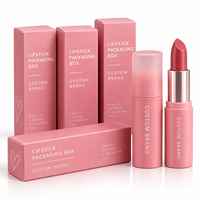 Boîte d'emballage personnalisée pour rouge à lèvres, boîte en papier cosmétique de luxe, logo personnalisé imprimé, boîte à rouge à lèvres, emballage de beauté en gros