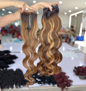 Good Quality Super Highlight <b>Body</b> <b>Wave</b> Customized Color Vietnamese Human Hair Extensions Raw Hair Bundles - Product Image 1
